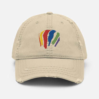 Rainbow Swash Distressed Velcro Back Hat - Boston, Massachusetts | Gas Tanks Rainbow Corita