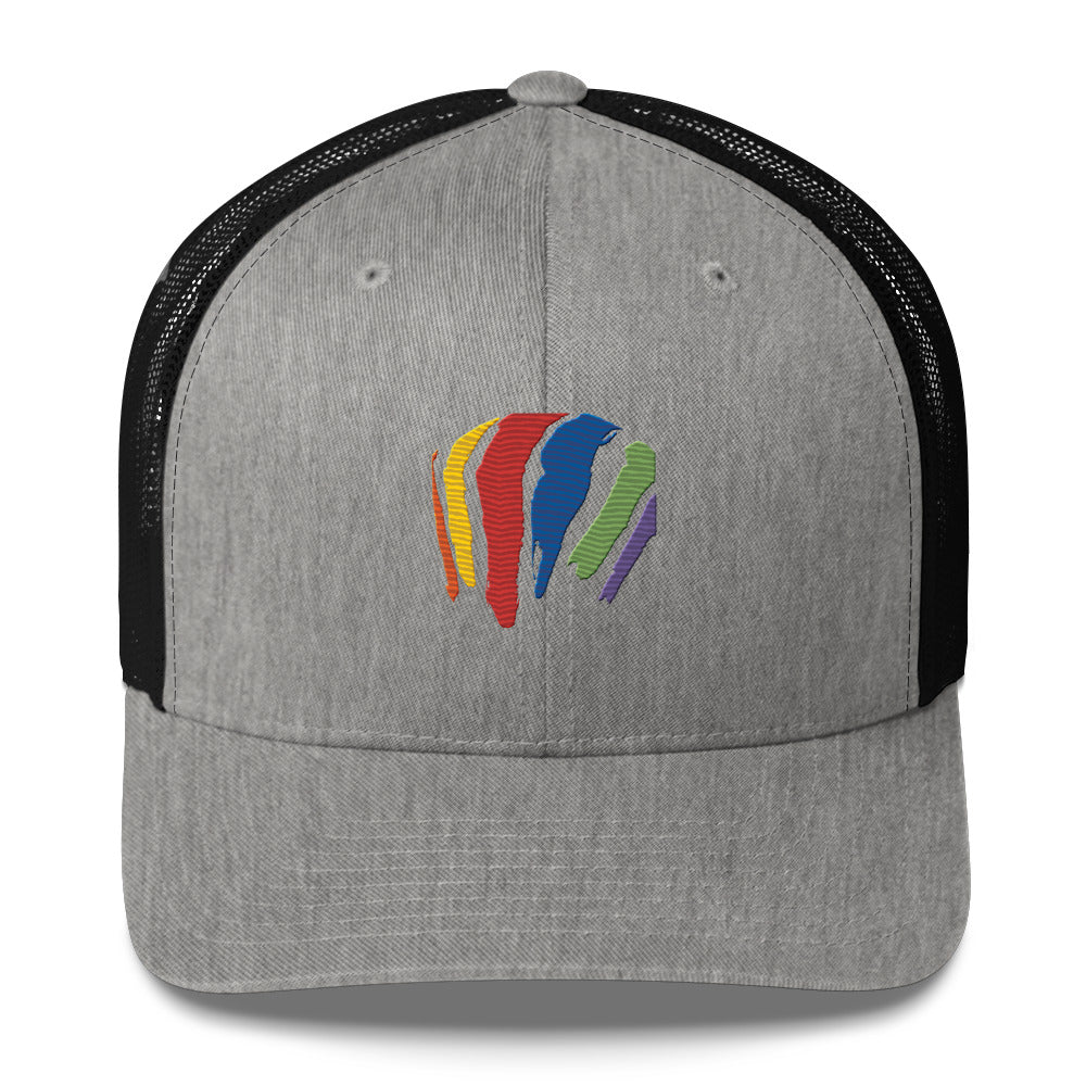 Rainbow Swash Mesh Snap Back Hat - Boston, Massachusetts | Gas Tanks Rainbow Corita