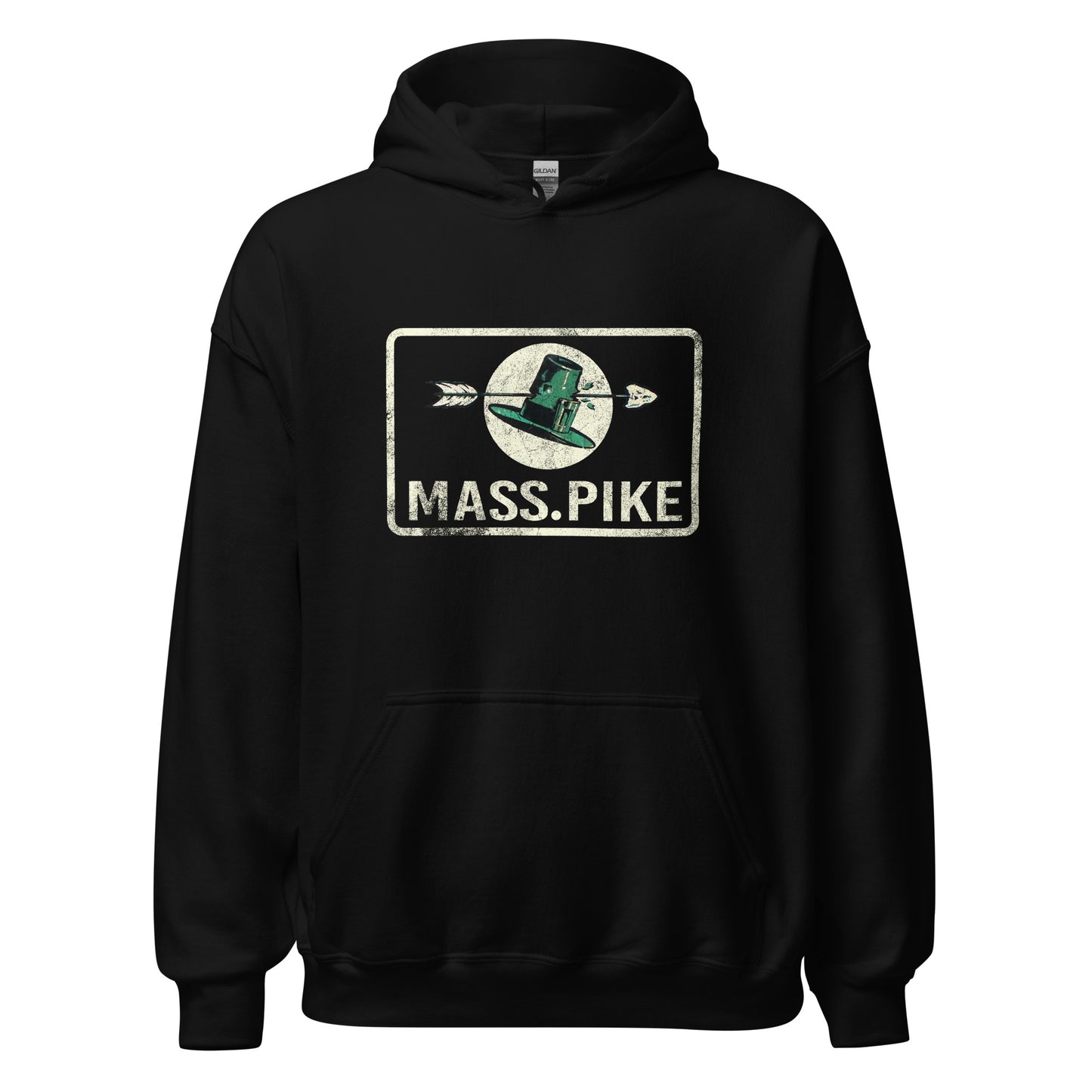 Mass Pike Vintage Hoodie - Retro 1960s Massachusetts Turnpike Sweatshirt