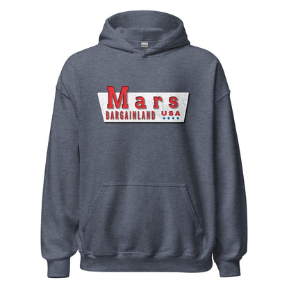 Mars Bargainland USA Hoodie - New Bedford, MA | Vintage Mens & Womens Retro Sweatshirt