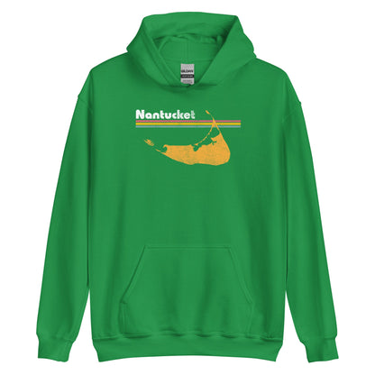 Nantucket Retro Island Vintage Hoodie - Nantucket, MA | Beach & Islands Summer Sweatshirt