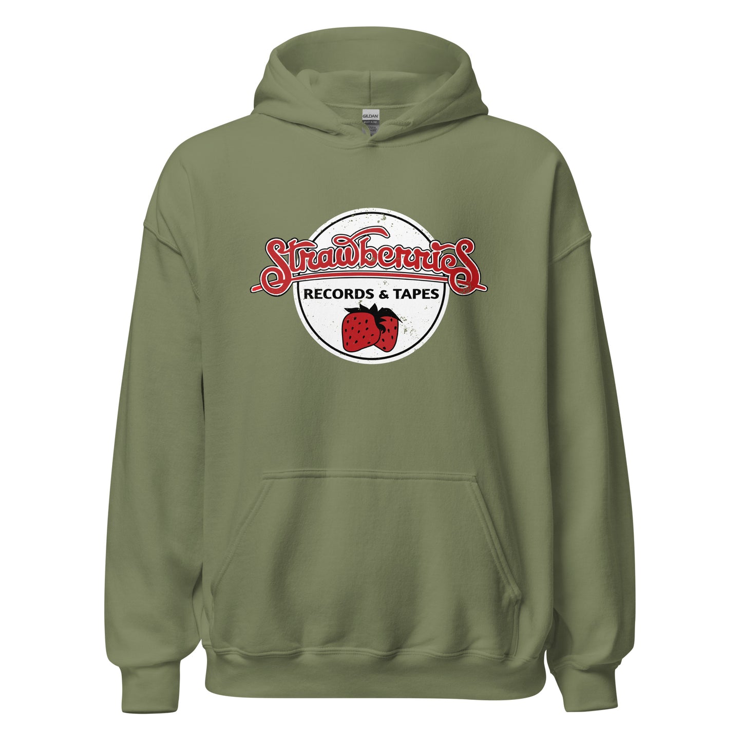 Strawberries Records Hoodie - Vintage Record Store Sweatshirt