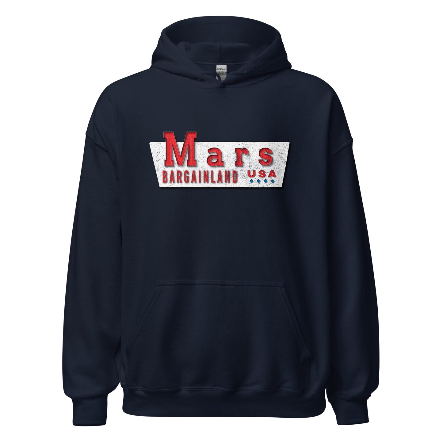 Mars Bargainland USA Hoodie - New Bedford, MA | Vintage Mens & Womens Retro Sweatshirt