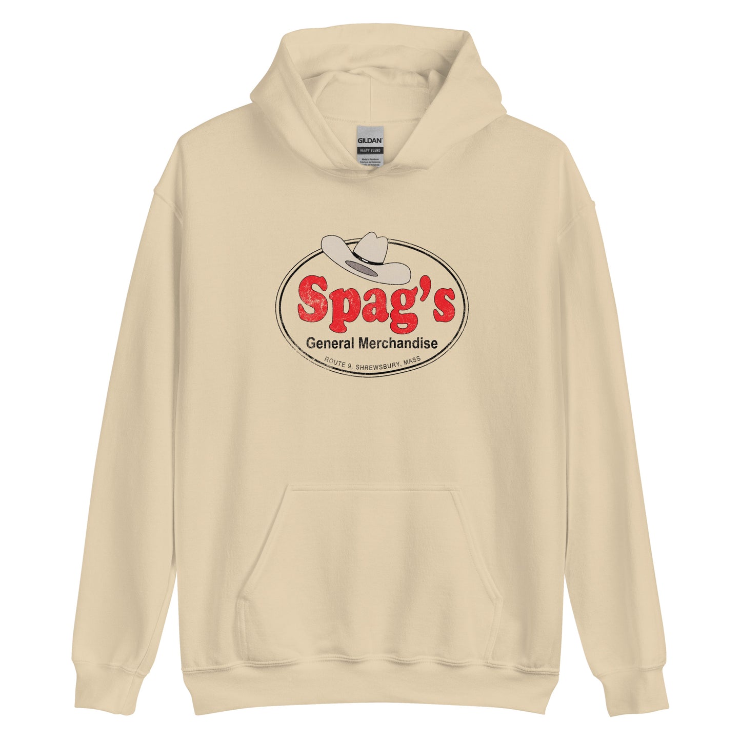 Spags Hoodie - Shrewsbury, MA | Retro Vintage style Graphic Sweatshirt