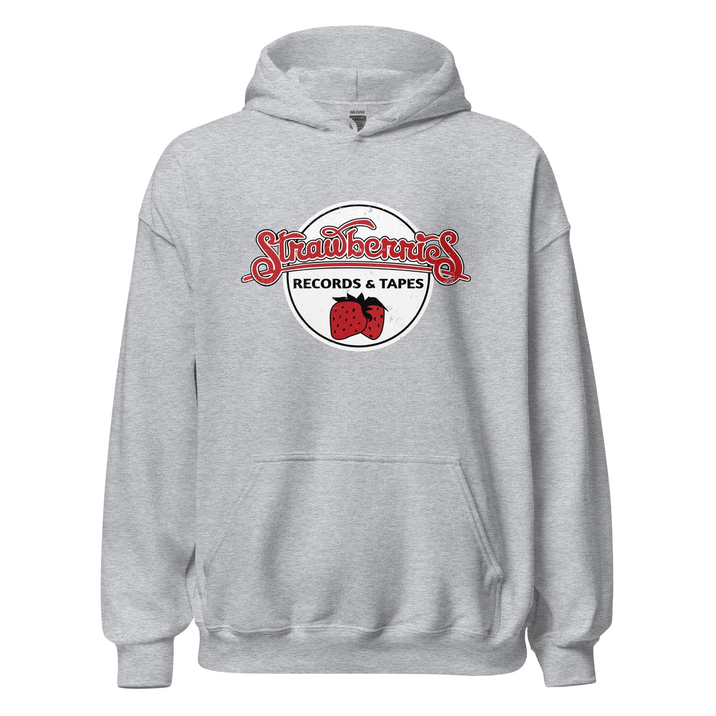 Strawberries Records Hoodie - Vintage Record Store Sweatshirt