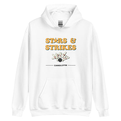 Stars & Strikes Hoodie - Vintage Candlepin Bowling Graphic Sweatshirt