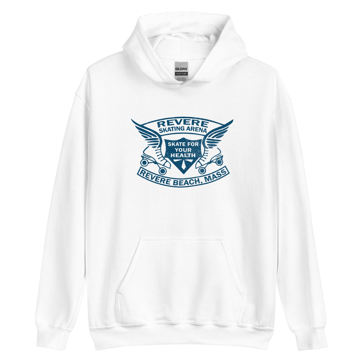 Revere Beach Retro Roller Skating Hoodie | Vintage Mens & Womens Graphic Sweatshirt