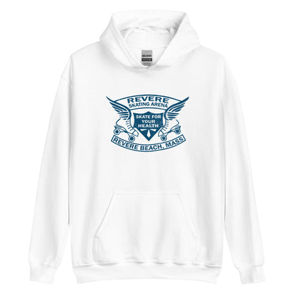 Revere Beach Retro Roller Skating Hoodie | Vintage Mens & Womens Graphic Sweatshirt