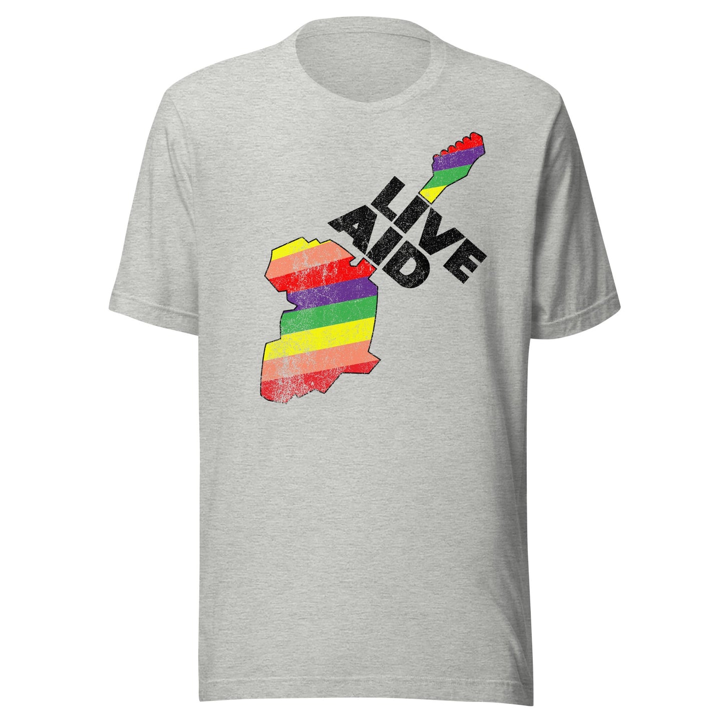 Live Aid Retro 1985 Concert T-Shirt (Rainbow) - Men's & Women's Vintage Graphic Tee