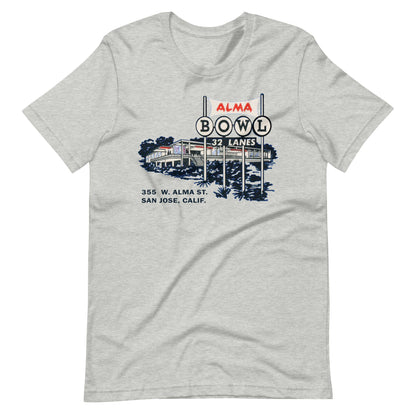 Alma Bowl T-Shirt - San Jose, CA | Retro California Bowling Alley Tee