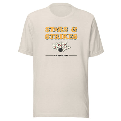 Stars & Strikes T-Shirt - Vintage Candlepin Bowling Graphic Tee