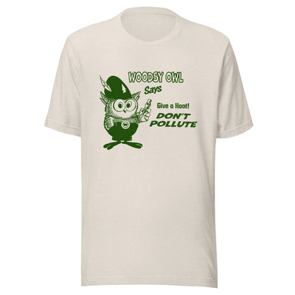 Give a Hoot! Don't Pollute T-Shirt - Woodsy Owl Retro 80s Throwback Tee