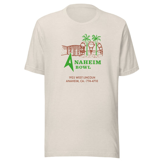 Aneheim Bowl T-Shirt - Classic 1950s Hollywood California Tropical Retro Tee