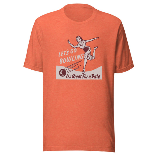 Let's Go Bowling T-Shirt - Retro It's Great for a Date Tee
