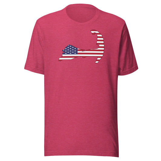 Cape Cod American Flag Patriotic T-Shirt - 4th Of July | Massachusetts