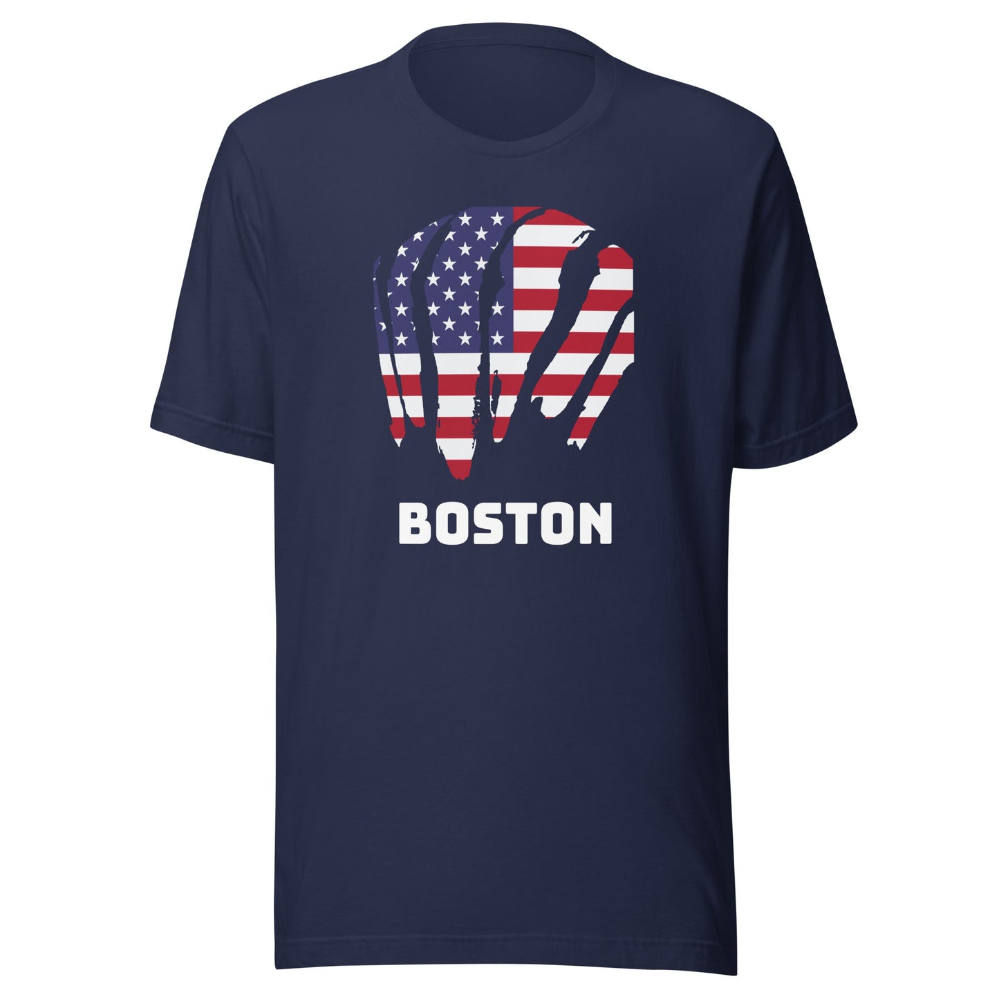 Boston Patriotic T-Shirt - American Flag Rainbow Swash | Dorchester Gas Tanks