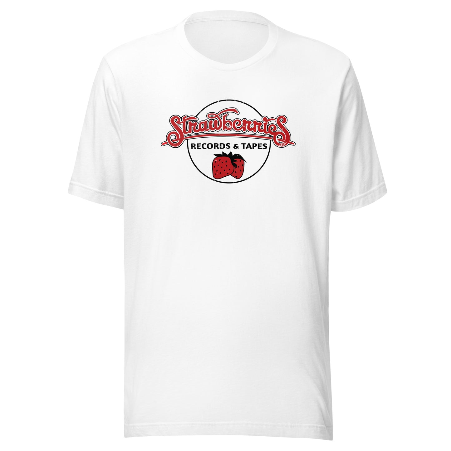 Strawberries Records and Tapes Retro T-Shirt | Mens & Womens Graphic Tee