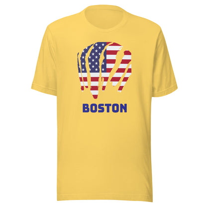 Boston Patriotic T-Shirt - American Flag Rainbow Swash | Dorchester Gas Tanks
