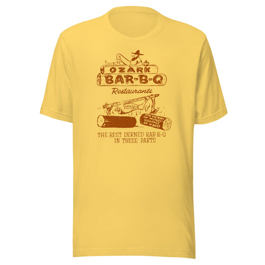 Ozark BBQ T-Shirt - Glendale, CA - Retro Beverly Hillbillies themed menu Tee