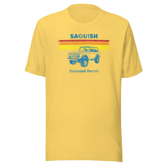 Saquish Oversand Retro Jeep T Shirt - Duxbury, MA | Old School Mens & Womens Vintage Summer Beach Tee