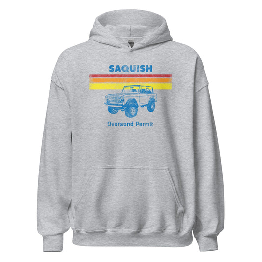 Saquish Oversand Retro Jeep Hoodie - Duxbury, MA | Old School Mens & Womens Summer Beach Sweatshirt