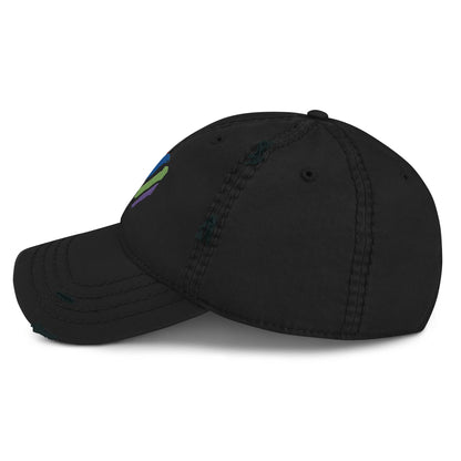 Rainbow Swash Distressed Velcro Back Hat - Boston, Massachusetts | Gas Tanks Rainbow Corita