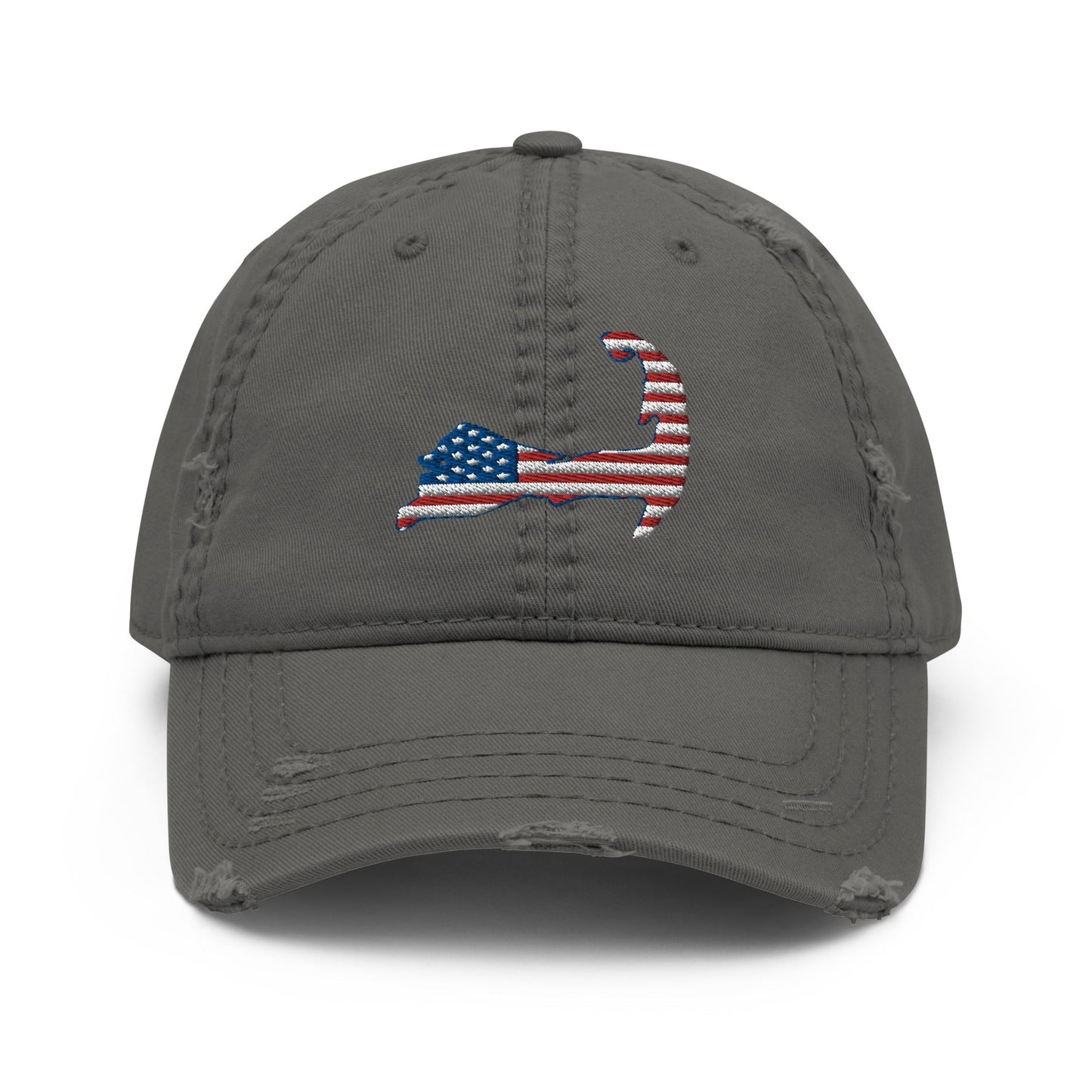 Cape Cod Patriotic American Flag Distressed Hat