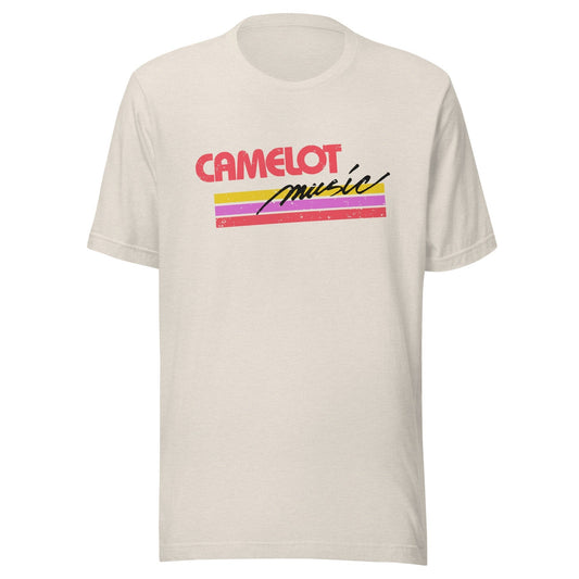 Camelot Music Retro 1980s T Shirt | Vintage Mens & Women's Old School Tee