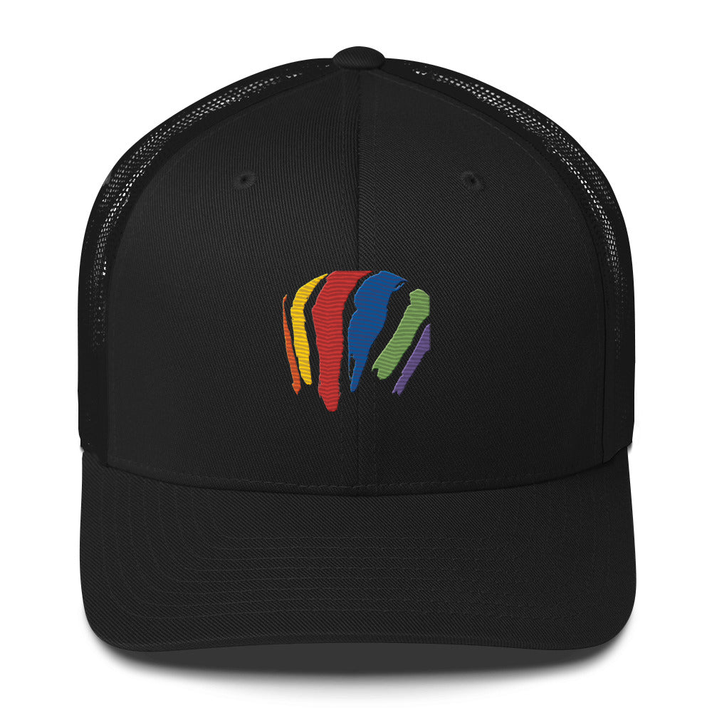 Rainbow Swash Mesh Snap Back Hat - Boston, Massachusetts | Gas Tanks Rainbow Corita