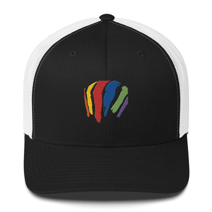 Rainbow Swash Mesh Snap Back Hat - Boston, Massachusetts | Gas Tanks Rainbow Corita