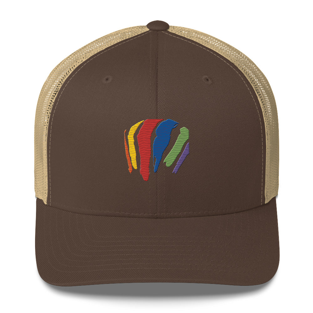 Rainbow Swash Mesh Snap Back Hat - Boston, Massachusetts | Gas Tanks Rainbow Corita