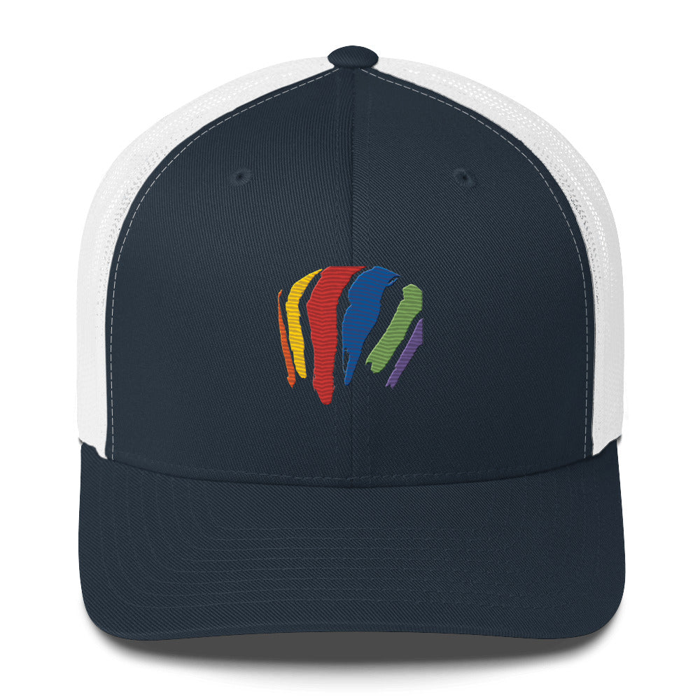 Rainbow Swash Mesh Snap Back Hat - Boston, Massachusetts | Gas Tanks Rainbow Corita