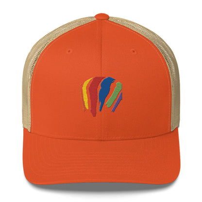 Rainbow Swash Mesh Snap Back Hat - Boston, Massachusetts | Gas Tanks Rainbow Corita