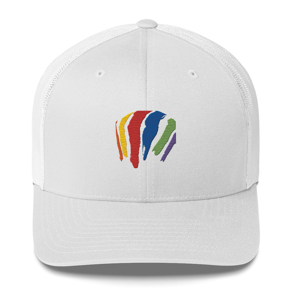 Rainbow Swash Mesh Snap Back Hat - Boston, Massachusetts | Gas Tanks Rainbow Corita