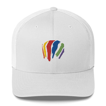 Rainbow Swash Mesh Snap Back Hat - Boston, Massachusetts | Gas Tanks Rainbow Corita