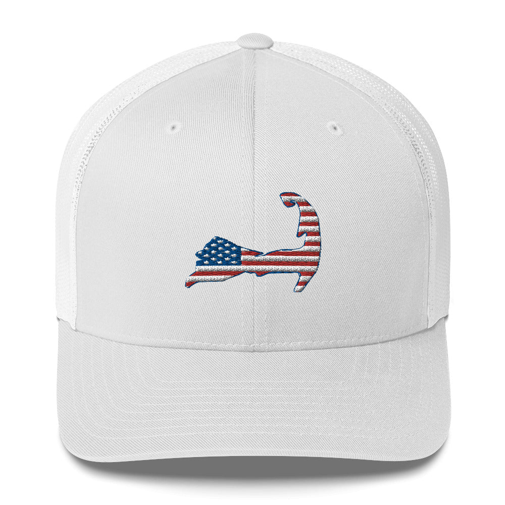 Cape Cod Patriotic American Flag Trucker Cap Snapback