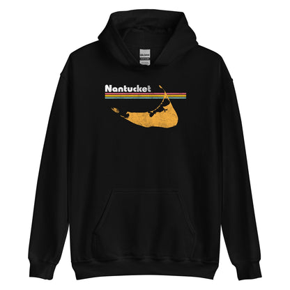 Nantucket Retro Island Vintage Hoodie - Nantucket, MA | Beach & Islands Summer Sweatshirt