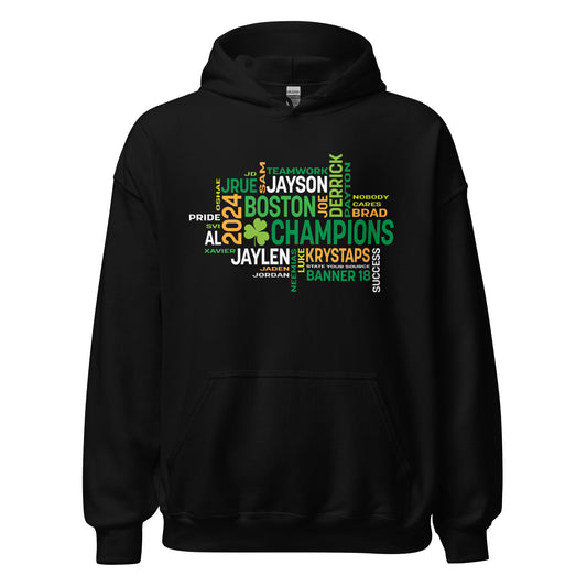 2024 Boston Champs Hoodie | Basketball Word Cloud Sweatshirt