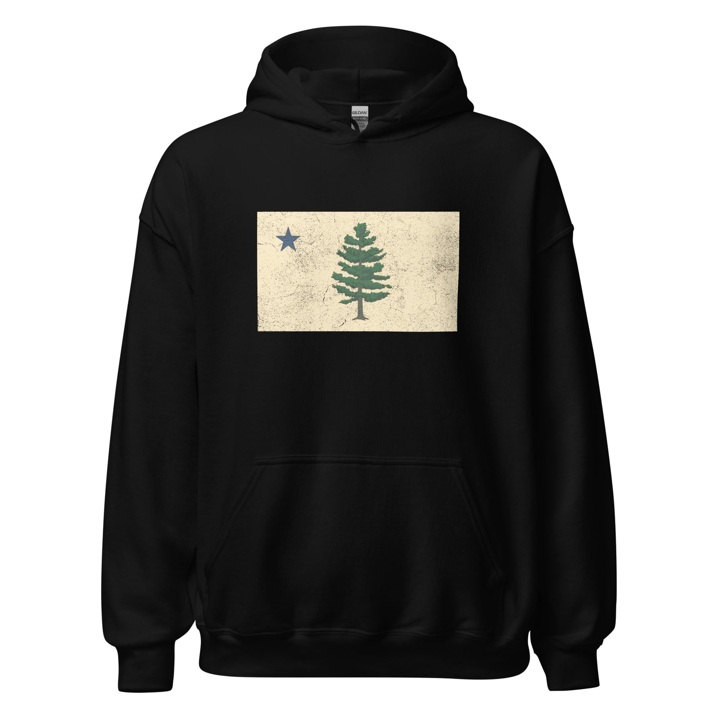 Maine State Flag Hoodie - New 1901 Pine Tree "Dirigo" Sweatshirt