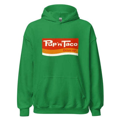 Pup 'n' Taco Hoodie - Retro 70s Vintage Fast Food Chain Sweatshirt