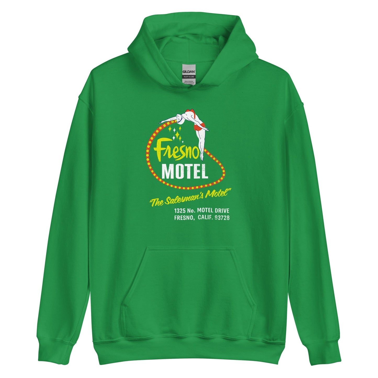 Fresno Motel Hoodie - Fresno, CA | Retro Funny 50s Vintage Sweatshirt