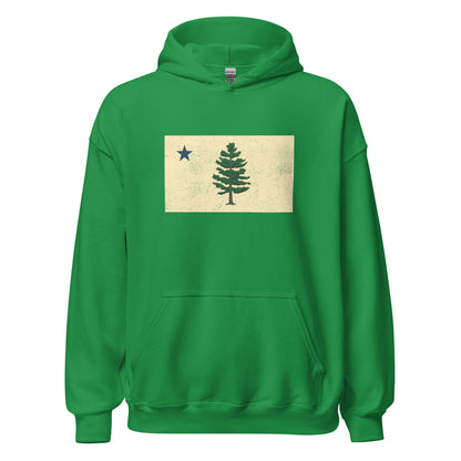 Maine State Flag Hoodie - New 1901 Pine Tree "Dirigo" Sweatshirt