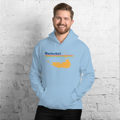 Nantucket Retro Island Vintage Hoodie - Nantucket, MA | Beach & Islands Summer Sweatshirt