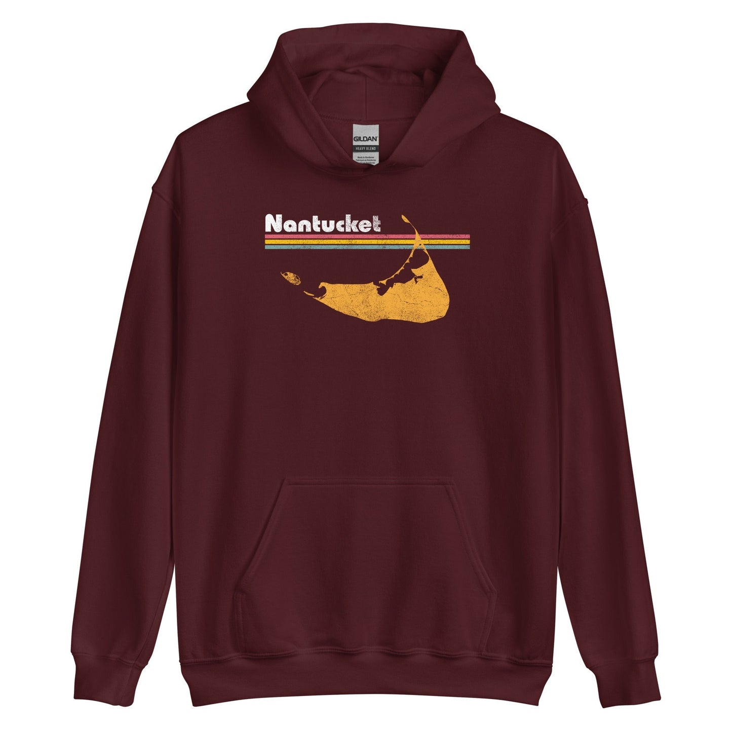 Nantucket Retro Island Vintage Hoodie - Nantucket, MA | Beach & Islands Summer Sweatshirt