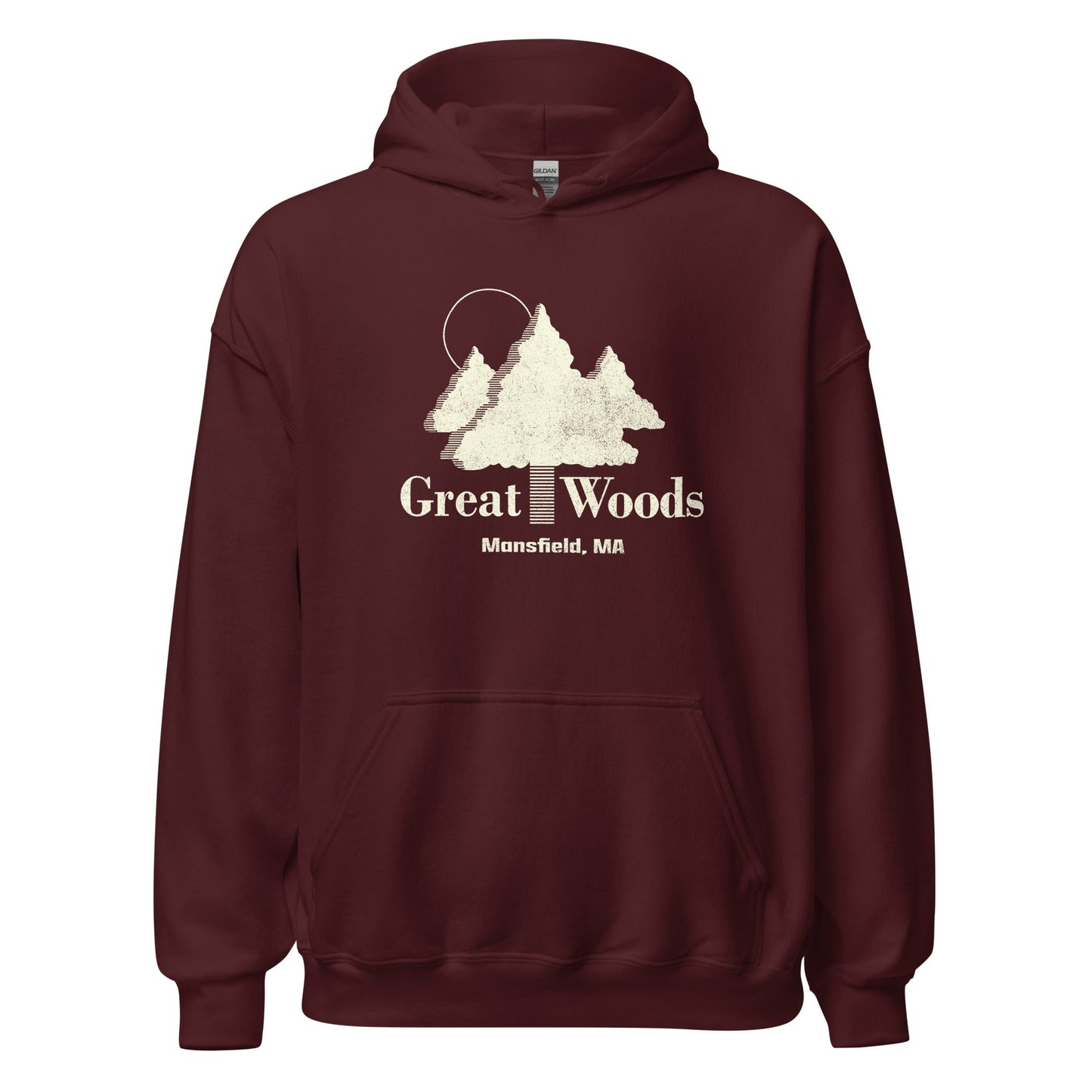 Great Woods Hoodie - Mansfield, MA | Retro Concert Venue Sweatshirt