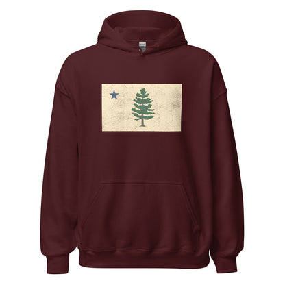 Maine State Flag Hoodie - New 1901 Pine Tree "Dirigo" Sweatshirt