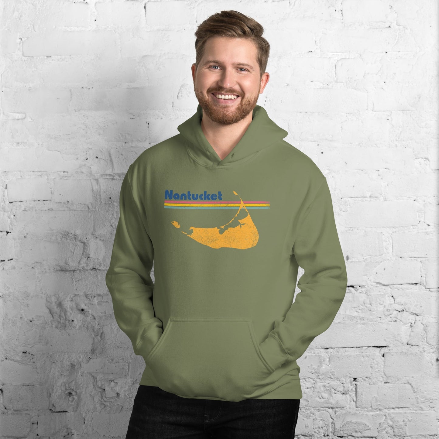 Nantucket Retro Island Vintage Hoodie - Nantucket, MA | Beach & Islands Summer Sweatshirt