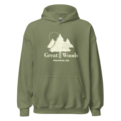 Great Woods Hoodie - Mansfield, MA | Retro Concert Venue Sweatshirt