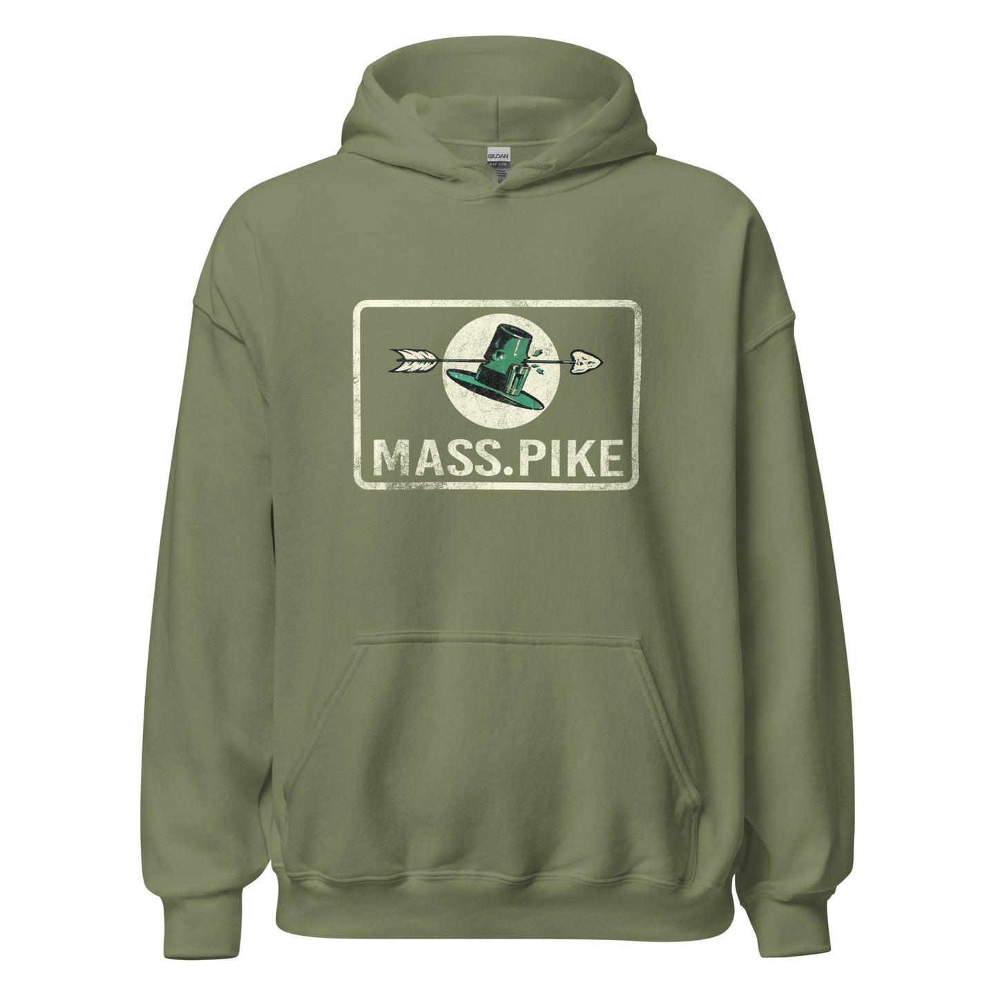 Mass Pike Vintage Hoodie - Retro 1960s Massachusetts Turnpike Sweatshirt