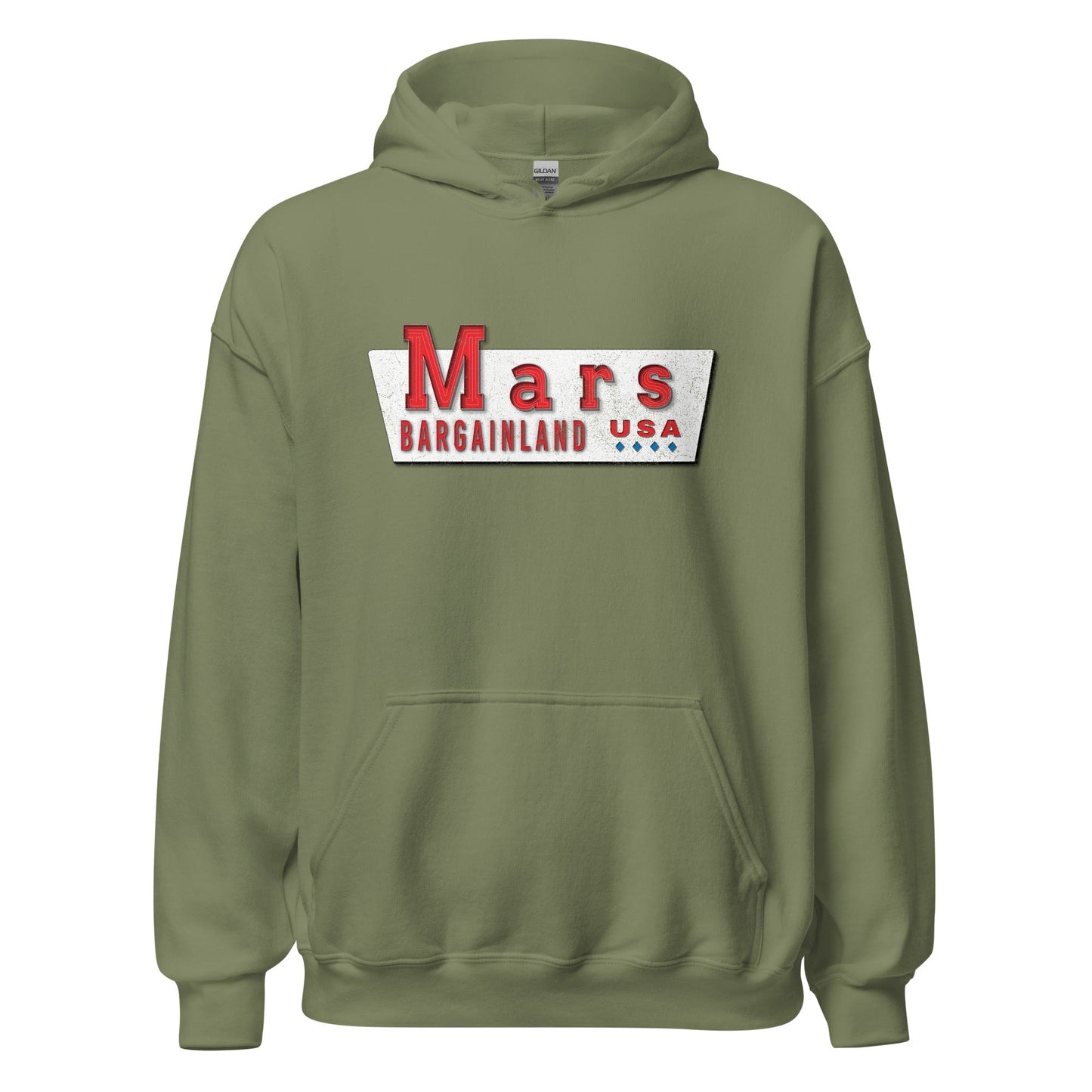 Mars Bargainland USA Hoodie - New Bedford, MA | Vintage Mens & Womens Retro Sweatshirt